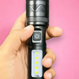 X130 (ZOOMABLE METAL LED TORCH) 3 Modes Flashlight, Super Bright Torch-image-106