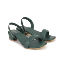 Picktoes Open Toe Block Heels With Backstrap image 5