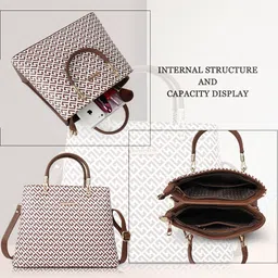 YOYOWING Geometric Printed Structured Handheld Bag image 4