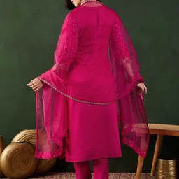 Sangria Sequence Embroidered Kurta Pant With Dupatta image 2