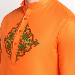 DEVOILER Ethnic Motifs Printed Mandarin Collar Regular Kurta with Pyjamas image 5