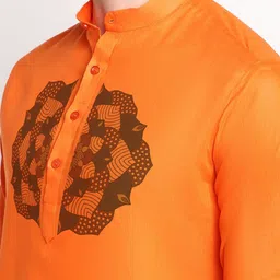 DEVOILER Ethnic Motifs Printed Band Collar Regular Kurta with Pyjamas image 2