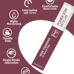 PERPAA Power Stay Set Of 4 Liquid Matte Lipstick - 5ml Each -Pink-Apple Red-Mauve-Brown image 4