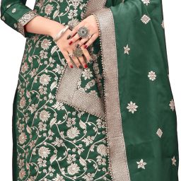 Unstitched Art Silk Salwar Suit Material Self Design-image-94