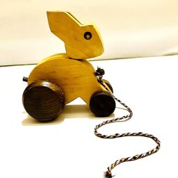Wooden Toy Rabbit for Kids Toddler Pull Along Toy Best for Home and Office-11