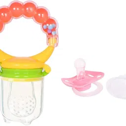 Combo of Fruit nibbler & Soother New Baby Food Pacifier Baby Nipple Feeder Silicone Pacifier Fruits Infant Feeding Supplies Soother Nipples - NBV-18 Teether and Feeder (Multicolor) Feeder Teether and Feeder-32