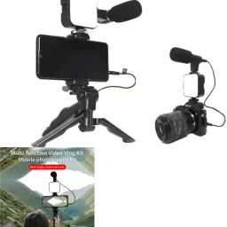 Jeteck BLOGGING KIT WITH MIC USED FOR PHONE DSLR Tripod Kit (Black, 300 g) Tripod Kit-21