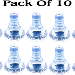 Anti-Colic Easy Flo Silicone Teats/Nipples | Narrow Neck Feeding Bottle Nipples (Pack of 10) Medium Flow Nipple-image-96