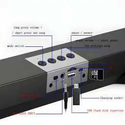 BVEXO Wireless Soundbar with 5.0 Surround Sound-Enjoy and Powerful 1200mah Bar Speaker 20 W Bluetooth Laptop/Desktop Speaker image 4