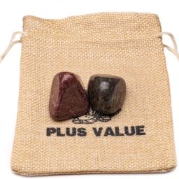 plus value african-bloodstone-Tumbled-50gm-jute-bag Regular Asymmetrical Crystal, Quartz Pebbles image 2