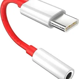 RS3Gadgets Red, White Type C to 3.5 mm Audio Jack Connector Phone Converter-61