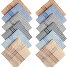 valdez Cotton Handkerchiefs Hanky For Men, Light check Large ["Multicolor"] Handkerchief-image-90