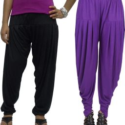 Solid Cotton Viscose Blend Women Harem Pants-image-50