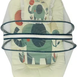 kelvy creation Soft and Comfortable New Born Baby Bedding Set with Protective Mosquito Net Baby Bedding set with Mosquito Net 3D Animal Printed image 3