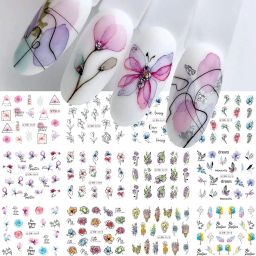 6 pc Nail Art Stickers Plus Nail Decals Nail Decoration-15