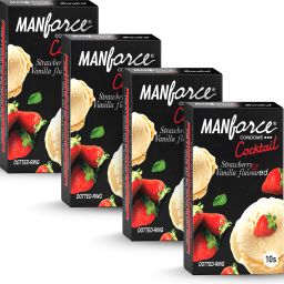 Cocktail Condoms (DottedRings), Strawberry & Vanilla Flavoured ,10 x Pack of 4 Condom-image-16