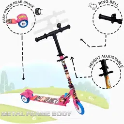 Kids kick scooter for girls agegroup 2-6 years foldable scooter Kids Scooter-image-14