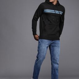 wrogn Men Full Sleeve Striped Hooded Sweatshirt-picture-16