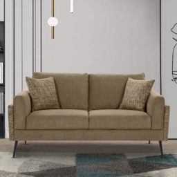 casacraft from pepperfry Cannes Fabric 2 Seater Sofa in Brown Colour-picture-5