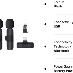 hybite Wireless K9 dual Microphone for Recording Vlog Live Streamingetc Microphone image 3