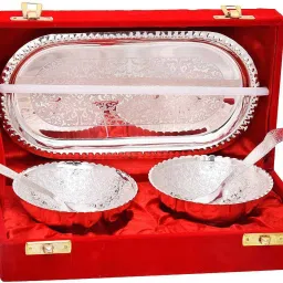 Silver bowl tray Chip & Dip Tray Serving Set-24
