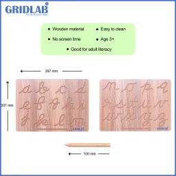 gridlab HINDI AND CURSIVE BOARD SET OF 2. Alphabet Cursive Boards with Dummy Pencil image 4