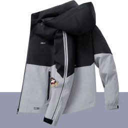 Men Colorblock Biker/Riding Jacket-image-9