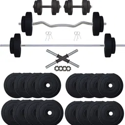 nsp 70 kg PVC 70KG Weigt with 3Ft and 5Ft Rod with Accessory Fitness , Black Home Gym Combo-picture-37