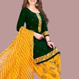 Unstitched Crepe Salwar Suit Material Printed-image-9