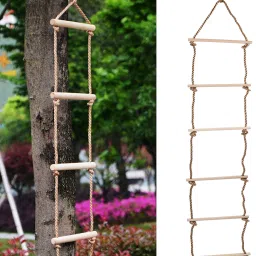 Shopster 6.5 Ft Wooden Climbing Rope Ladder: Active Outdoor Fun for Kids-77