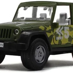 Small size pull back plastic military jeep with openable doors dark green color-34