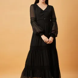 Women Maxi Black Full Length Dress-image-18