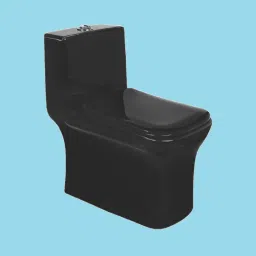 One Piece Commode EWC Toilet S Trap Distance 100mm 4 Inch Full Black Color Western Commode-picture-13