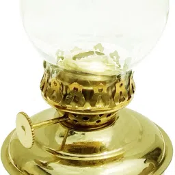 Brass Designer Lantern Glass Oil Lamp Home Decoration 9.5 Inch Gold Brass, Glass Table Lantern-image-27