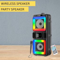 SACRO Pushpa(PORTABLE BLUETOOTH PARTY SPEAKER) 3D Sound With Karaoke Mic/RGB LightE494 40 W Bluetooth Party Speaker-picture-40