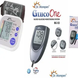 Dr. Morepen bp-02 with glucometer and 25strips Bp Monitor-26