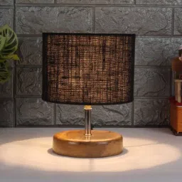 Devansh Wood Table Lamp With Black Jute Shade by New Era-picture-4