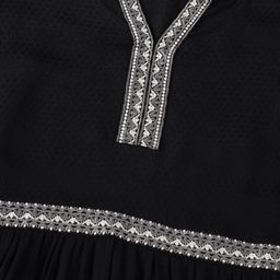 Saffron Threads Self Design Tiered Midi Bohemian Dress image 5