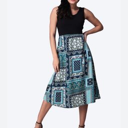 Popwings Bohemian Printed Fit & Flare Midi Dress image 5