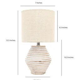 Pinecraft INTERNATIONAL White and Beige Atury Table Lamp with Jute Shade image 4