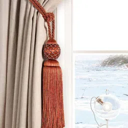 Geo Bead Pandent Curtain Tessel Tieback in Brown Color (Set of 2) by Deco Window-picture-47