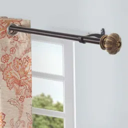 Brown Pomegranate Iron Expandable 1 Curtain Rod with Accessories ( 36 to 66 Inches) by Deco Window-picture-46