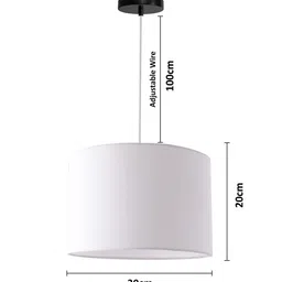 Decazone White Textured Echelon Corded Electric Hanging Ceiling Lamp image 4