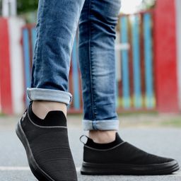 OFF LIMITS Men Black Mesh Walking Non-Marking Shoes image 5