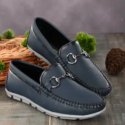 Mactree Men Blue Solid Loafers-image-97