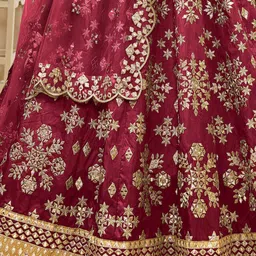 FABPIXEL Embroidered Sequinned Semi-Stitched Lehenga & Unstitched Blouse With Dupatta image 2