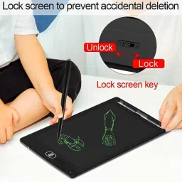 phagqu 8.5 Inch LCD WritingTablet / Drawing Board / Doodle Board / slate for kid - Digital electric slate Reusable Portable Ewriter Educational Toys, Gift for Kids Student Teacher Adults Portable Rugged Drawing Notepad Suitable for Home School Office Memo Notebook Portable & Reusable Electronic Notepad & Drawing Doodle Ruff Pad with Full Erase Mode, Lock Screen Function image 4