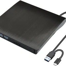 VOOCME External DVD Drive USB 3.0 & Type-C CD Burner, Slim Portable Optical Drive External DVD Writer-5