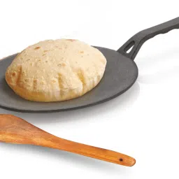 Pre-Seasoned Cast Iron Roti Tawa with Wooden Spatula, Naturally Non Stick Tawa 25.5 cm diameter-13