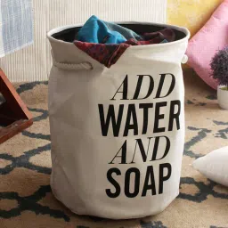 cortina 12 Ltr White Canvas Laundry Basket-picture-12